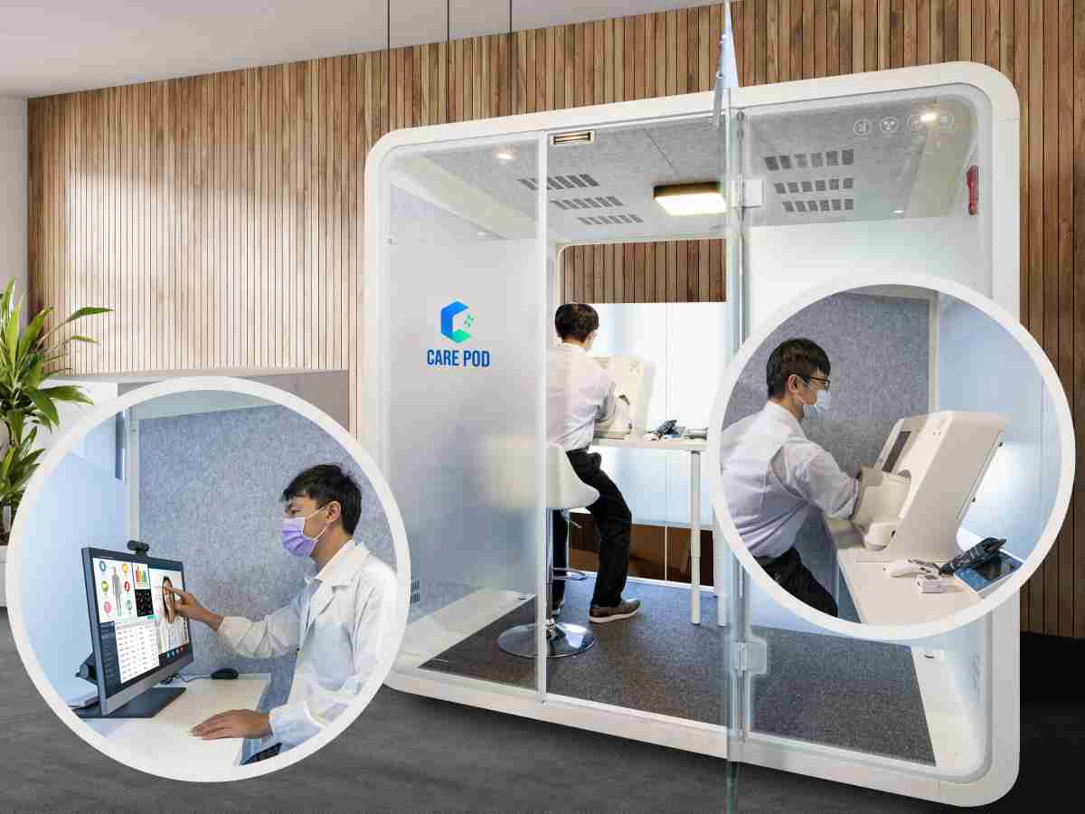 达擎于医疗科技展中展出＂远距诊疗舱＂，，，，以因应医疗数字化及社会高龄化趋势下、、、、复诊及慢性病患等族群对于远距看诊需求逐渐升高所推出的创新整合方案。。。。多功能合一、、、、高隐私性的远距诊疗舱可根据病患端与医师端的不同需求，，提供弹性化及客制化功能，，，节省医生和病患的精力及时间