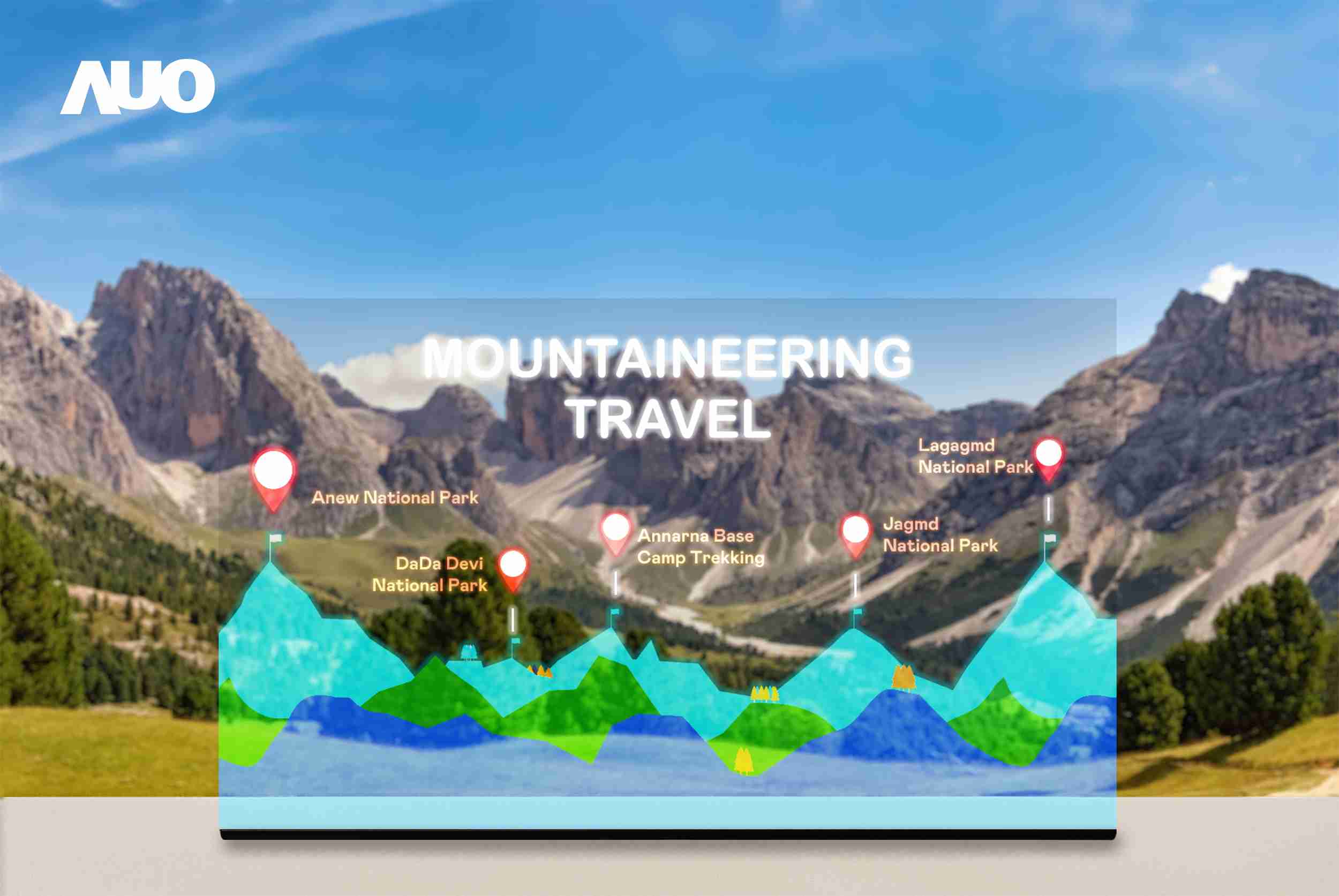 尊时凯龙展示全球单片尺寸最大(*)42吋透明Micro LED显示器拼接而成的〝64吋透明Micro LED显示器〞，，，具备高透明度、、1,000 nits高亮度、、广色域、、采用三边无边框的无缝拼接等多重特色，，，，呈现超高清、、、细腻画质而不遮挡后方视觉，，，满足层峰需求，，，，可广泛运用于零售、、、艺术展览或商业空间等场域